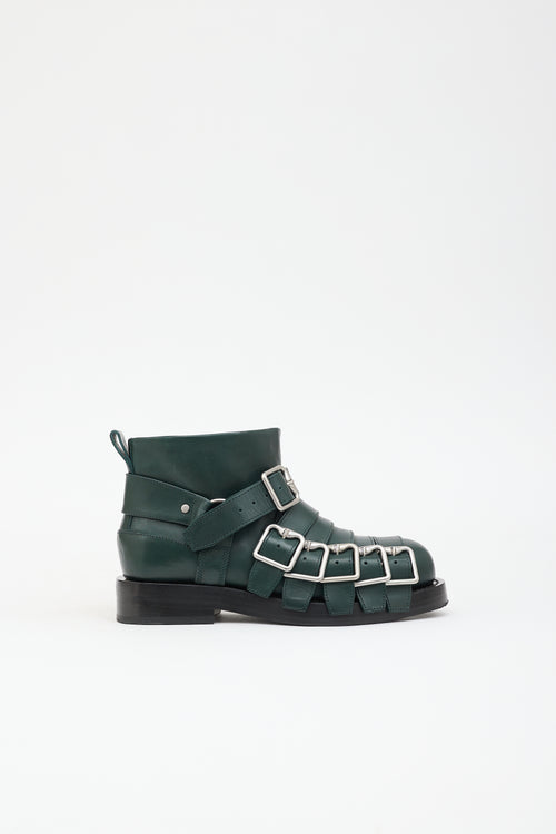 Burberry Leather Harness Ankle Boot