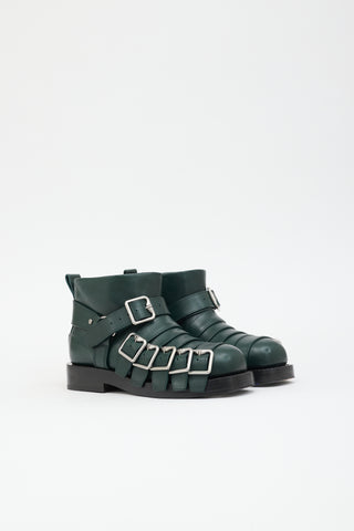 Burberry Leather Harness Ankle Boot