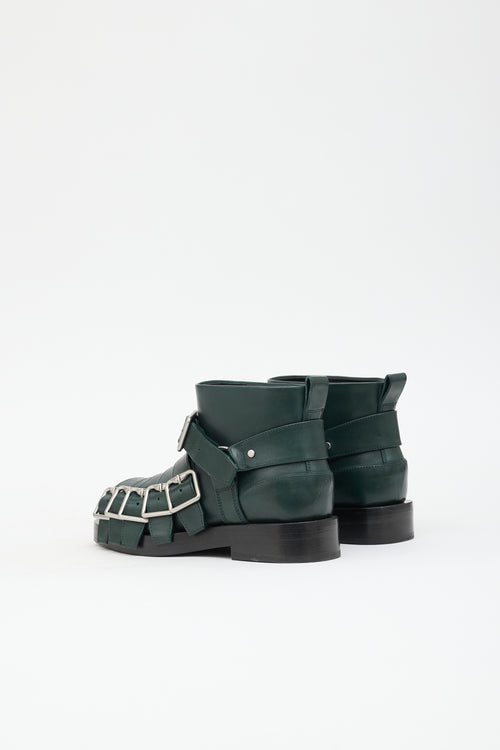 Burberry Leather Harness Ankle Boot