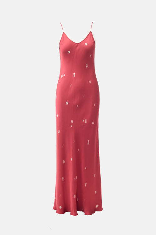 The Row Silk Printed Aca Slip Dress