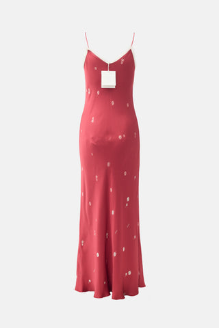 The Row Silk Printed Aca Slip Dress