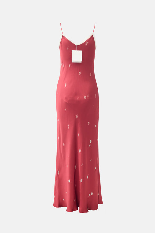 The Row Silk Printed Aca Slip Dress