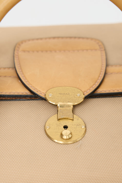 Gucci Vintage Canvas & Leather Train Bag