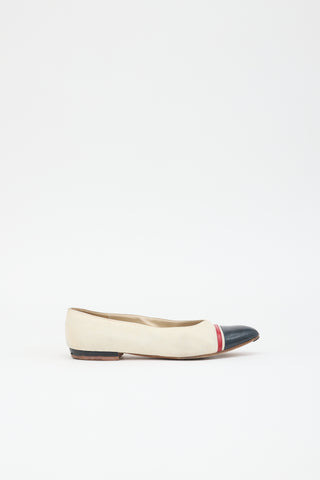 Chanel Canvas & Leather Flat