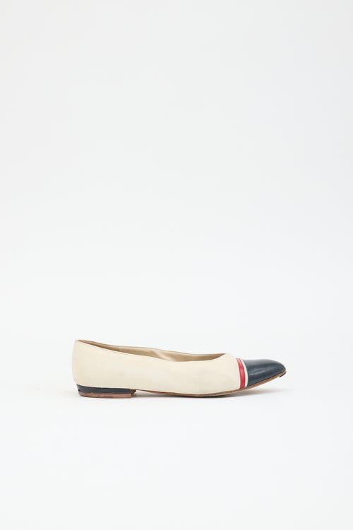 Chanel Canvas & Leather Flat