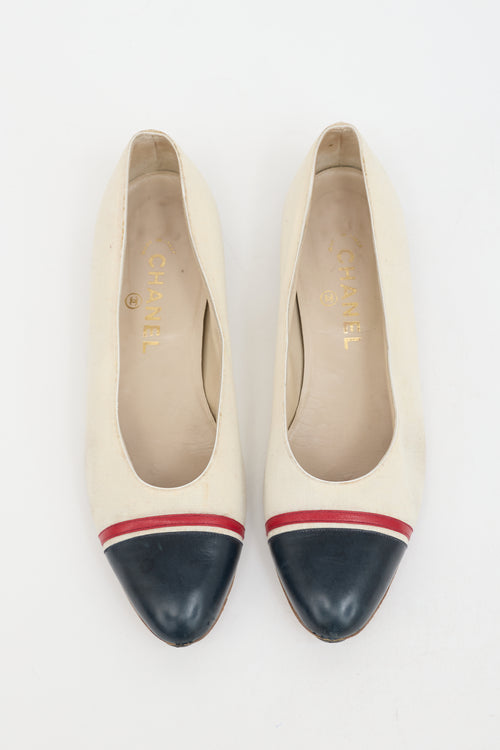 Chanel Canvas & Leather Flat