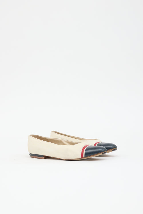 Chanel Canvas & Leather Flat