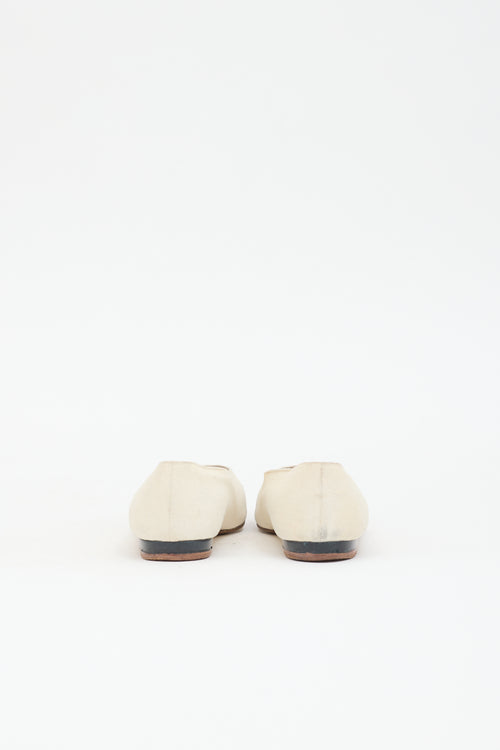 Chanel Canvas & Leather Flat