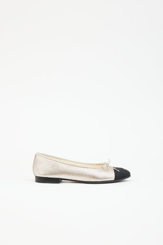 Chanel Leather CC Ballet Flat