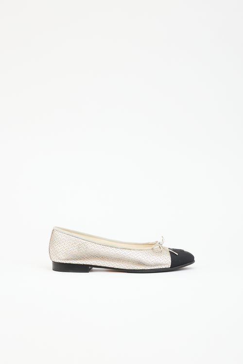 Chanel Leather CC Ballet Flat