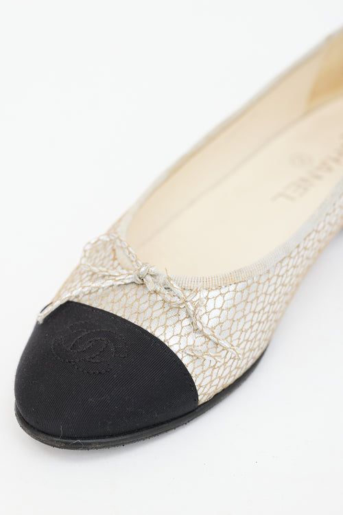 Chanel Leather CC Ballet Flat