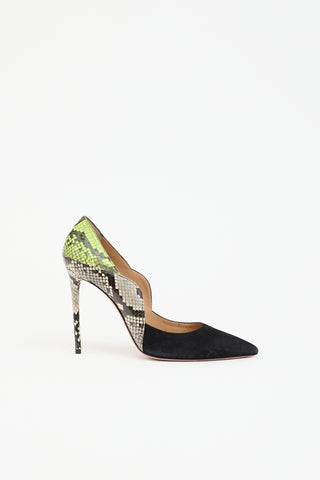 Aquazzura Embossed Leather & Suede Pump