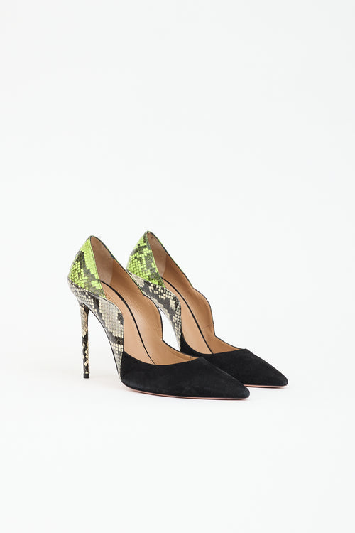 Aquazzura Embossed Leather & Suede Pump