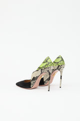 Aquazzura Embossed Leather & Suede Pump