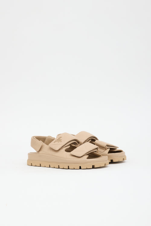 Prada Quilted Leather Monolith Sandal