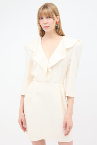 Philosophy di Alberta Ferretti Wool Ruffled Dress