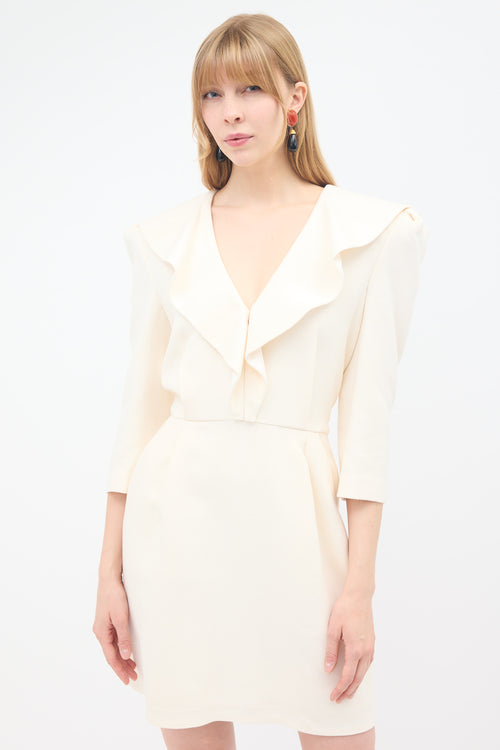 Philosophy di Alberta Ferretti Wool Ruffled Dress
