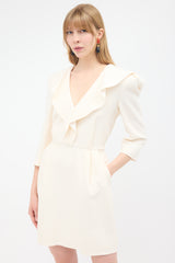 Philosophy di Alberta Ferretti Wool Ruffled Dress