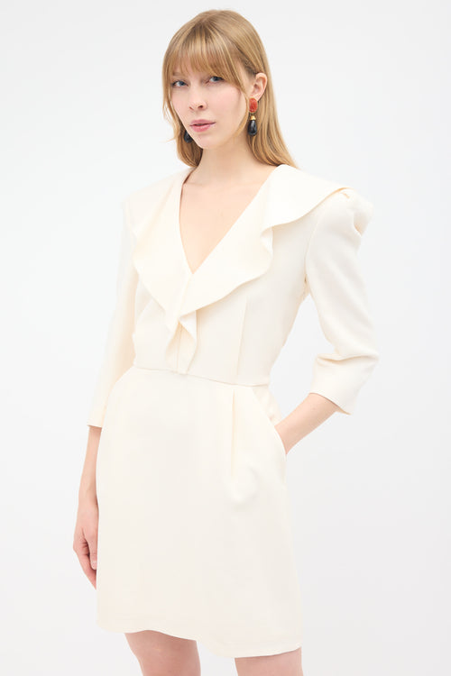 Philosophy di Alberta Ferretti Wool Ruffled Dress
