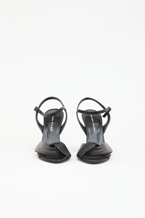 Fabiana Filippi Leather Beaded Sandal