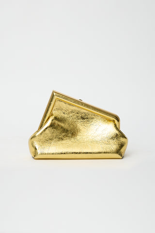 Fendi Metallic Leather Small First Clutch