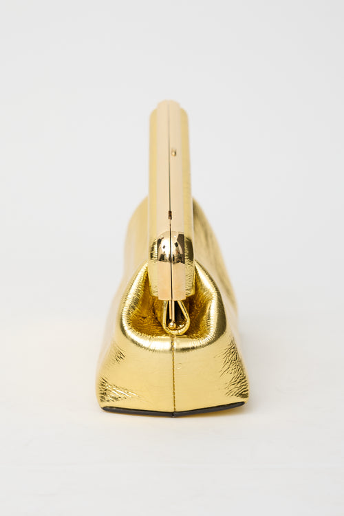Fendi Metallic Leather Small First Clutch