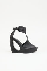 Ann Demeulemeester 2013 Leather Cut Out Wedge Sandal