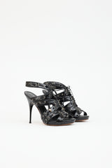 McQueen Patent Caged Grommet Sandal