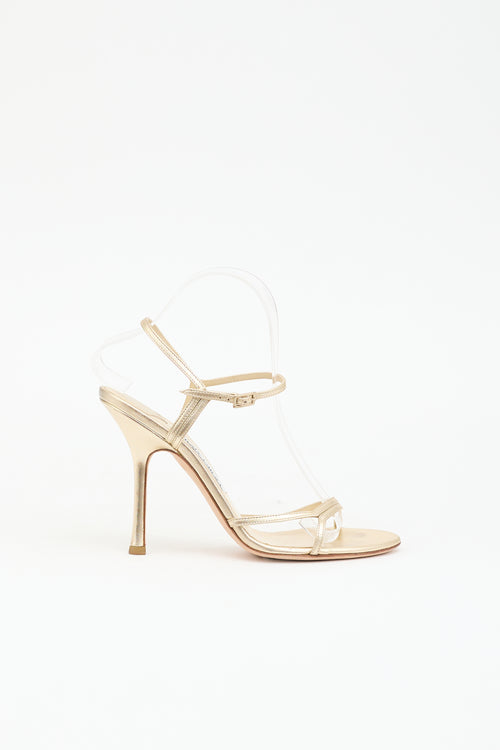 Jimmy Choo Metallic Leather Sandal
