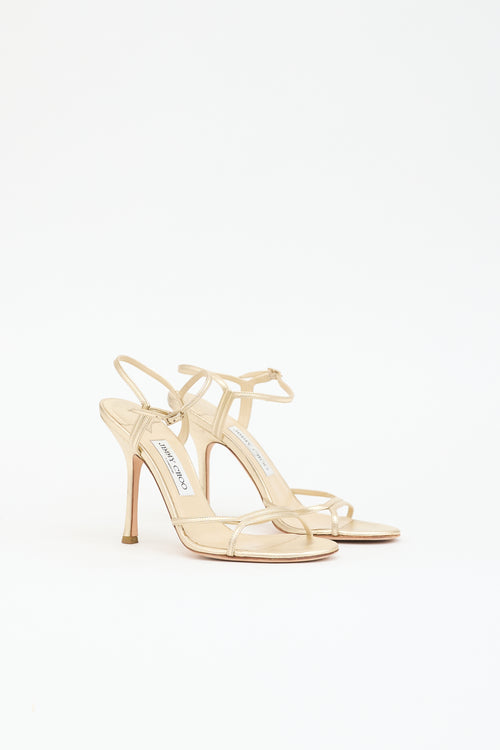 Jimmy Choo Metallic Leather Sandal
