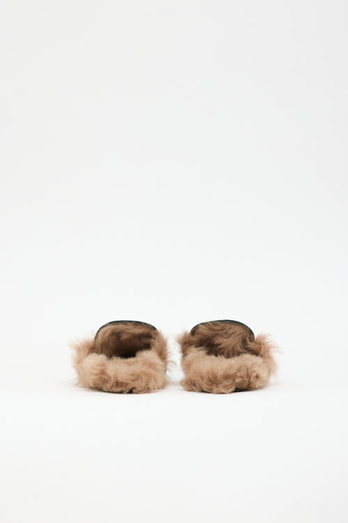 Gucci Velvet & Fur Princetown Mule