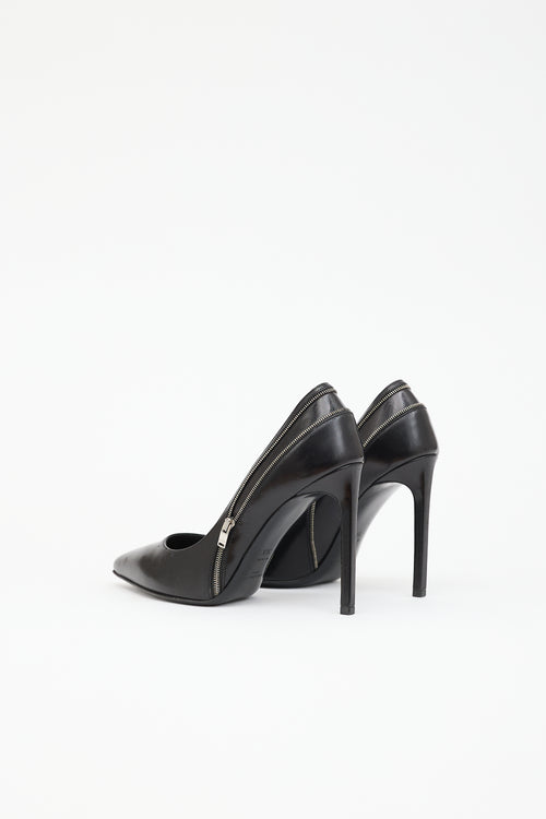 Saint Laurent Leather Zip Pump