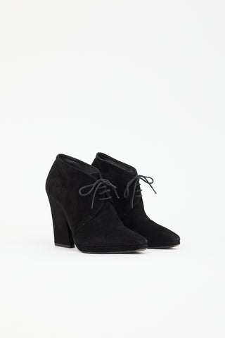 Prada Suede Lace Up Pump