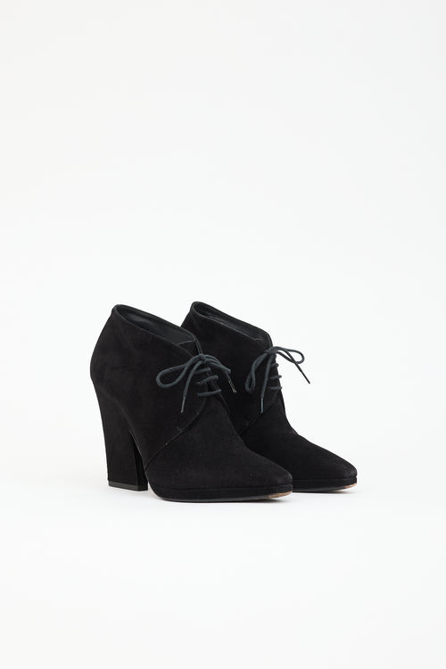 Prada Suede Lace Up Pump