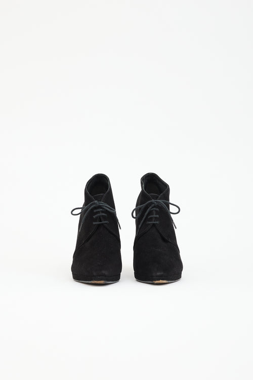 Prada Suede Lace Up Pump