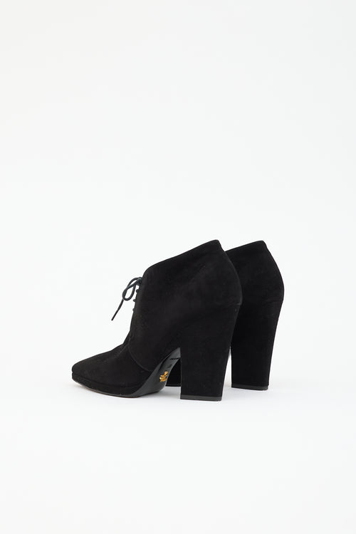 Prada Suede Lace Up Pump