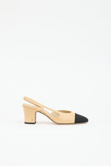 Chanel Leather Slingback CC Pump