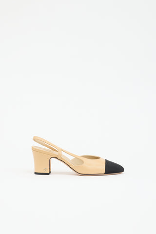 Chanel Leather Slingback CC Pump