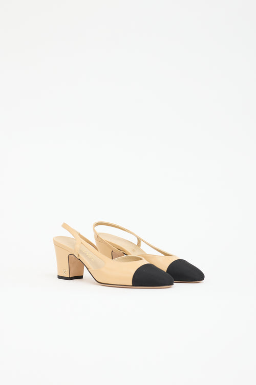 Chanel Leather Slingback CC Pump