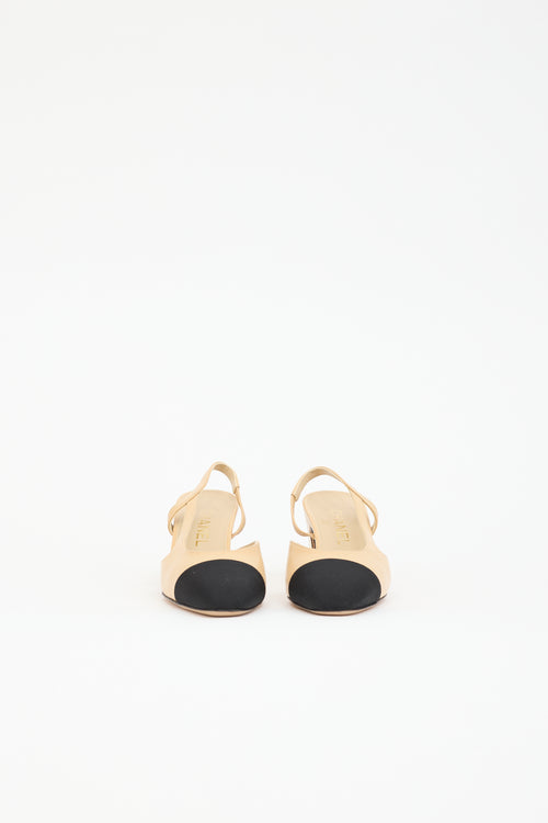 Chanel Leather Slingback CC Pump