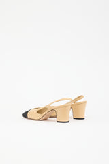 Chanel Leather Slingback CC Pump