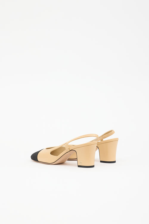 Chanel Leather Slingback CC Pump