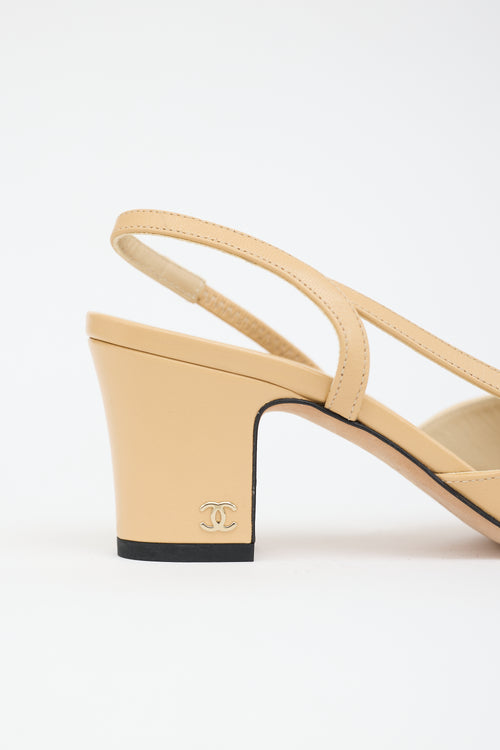 Chanel Leather Slingback CC Pump