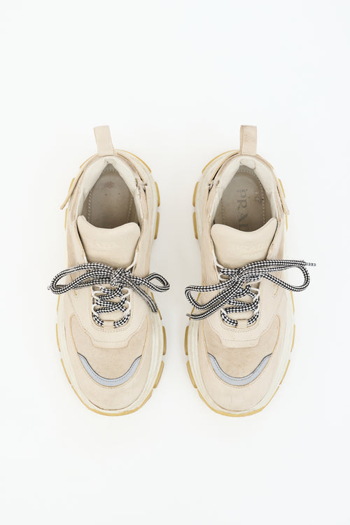 Prada Leather Pegasus Chunky Sneaker