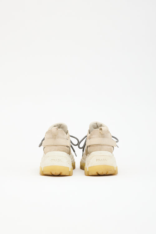 Prada Leather Pegasus Chunky Sneaker
