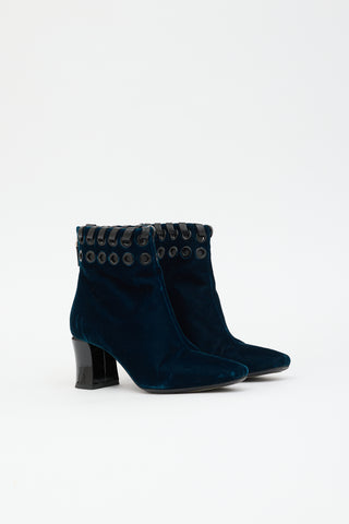 Fendi Velvet Grommet Boot