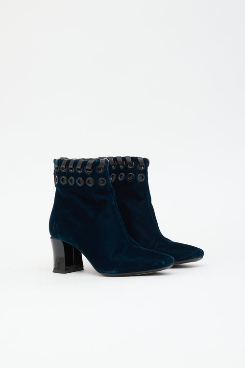 Fendi Velvet Grommet Boot