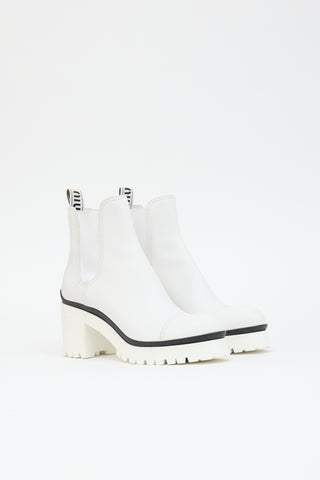 Miu Miu Leather Ankle Boot