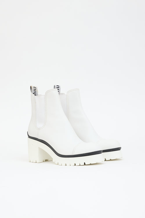 Miu Miu Leather Ankle Boot