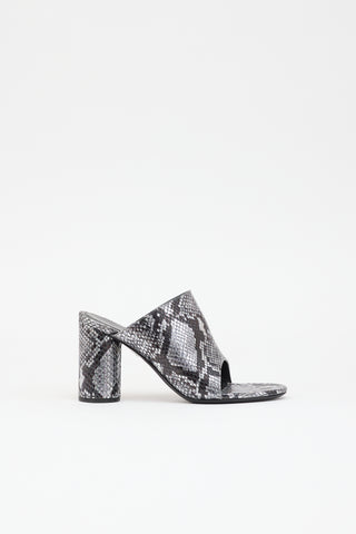 Balenciaga Metallic Leather Embossed Sandal